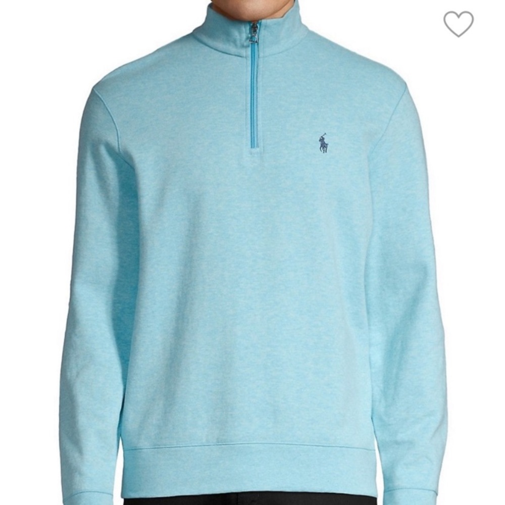 NWT Polo Ralph Lauren
Logo Embroidered Mock Neck Quarter-Zip Sweater Size S